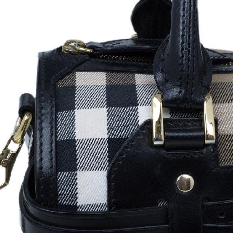 Pre Owned Burberry Medium Bridle House Check Bowling Bag