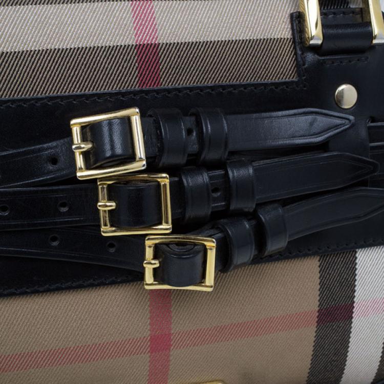 Pre Owned Burberry Medium Bridle House Check Bowling Bag