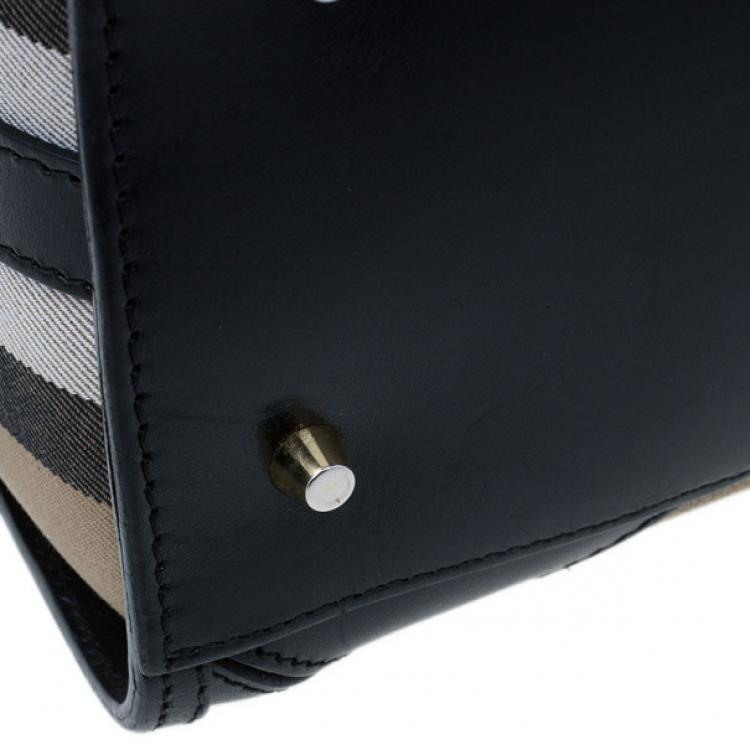 Pre Owned Burberry Medium Bridle House Check Bowling Bag