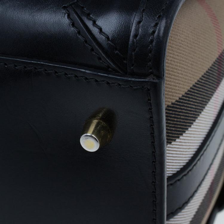 Pre Owned Burberry Medium Bridle House Check Bowling Bag