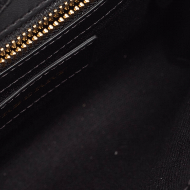 Pre Owned Burberry Black/Beige Haymarket PVC and Leather Loxley Crossbody Bag