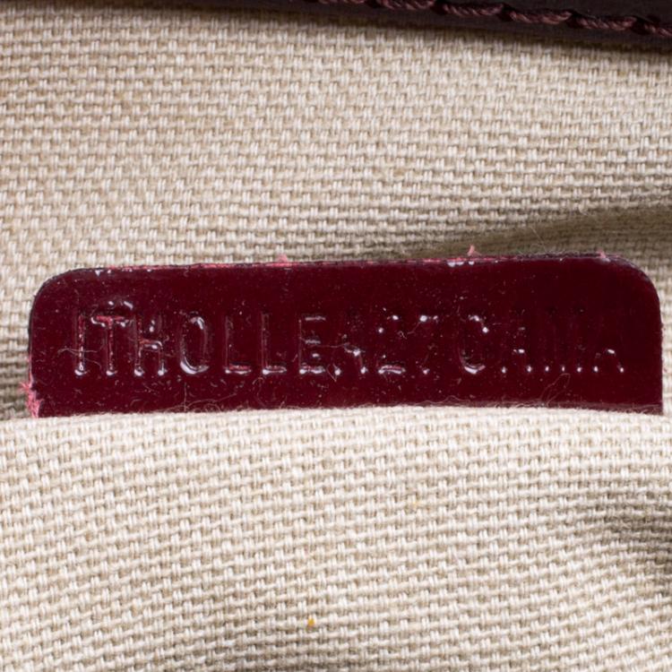Pre Owned Burberry Burgundy PVC and Patent Leather Heart Pilgrim Satchel