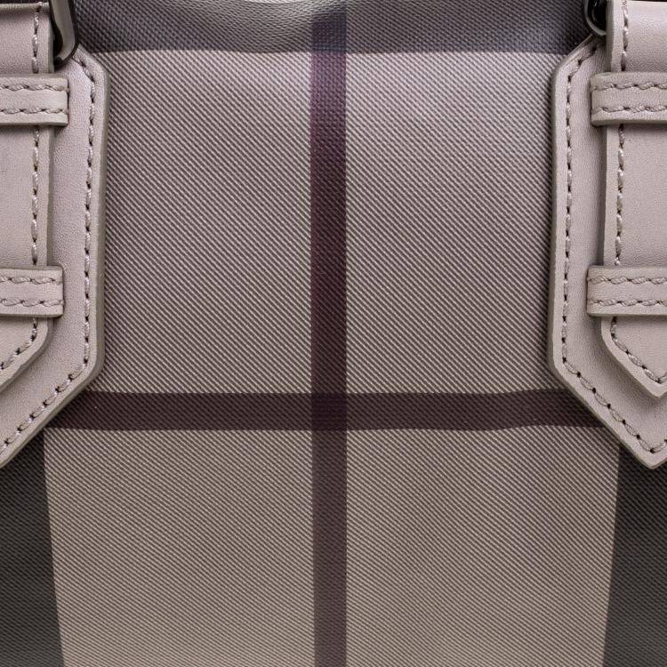Pre Owned Burberry Beige Smoked Check PVC Chester Bowling Bag