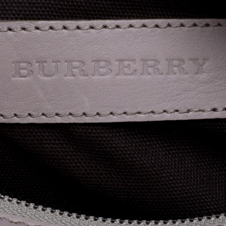 Pre Owned Burberry Beige Smoked Check PVC Chester Bowling Bag