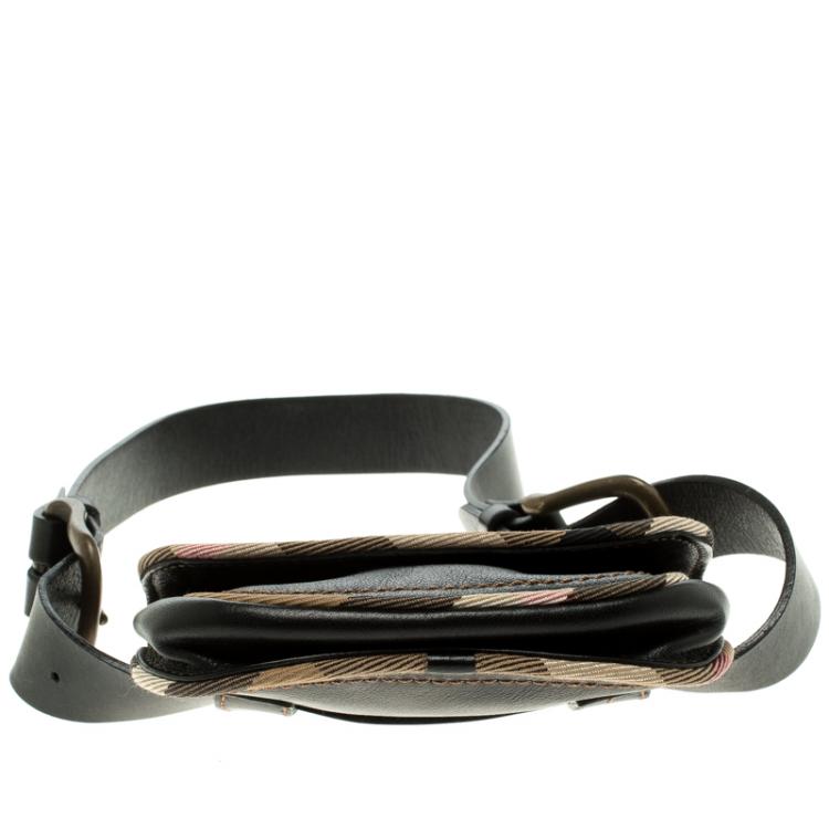 Pre Owned Burberry Black Leather Belt Bag