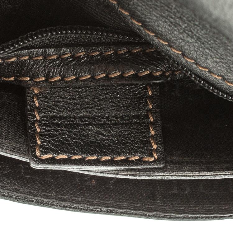Pre Owned Burberry Black Leather Belt Bag