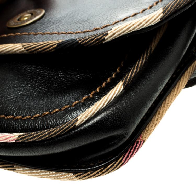 Pre Owned Burberry Black Leather Belt Bag