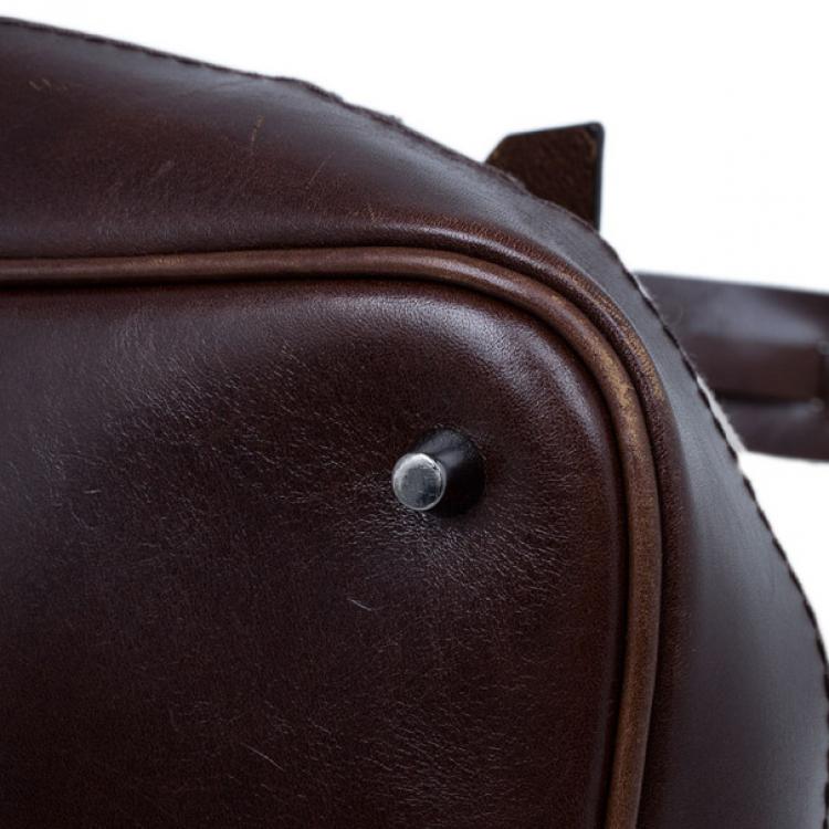 Pre Owned Burberry Mega Check Canvas Lowry Tote