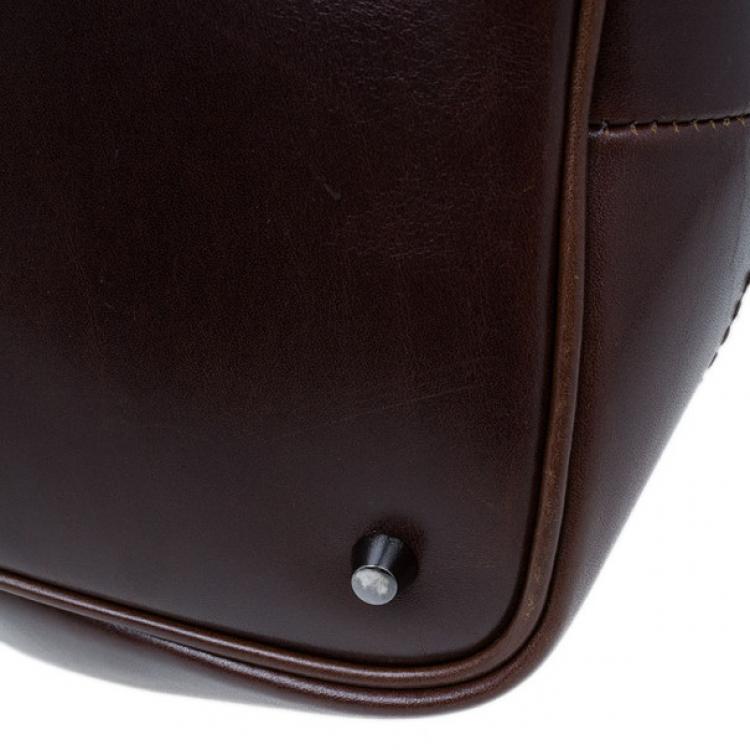 Pre Owned Burberry Mega Check Canvas Lowry Tote