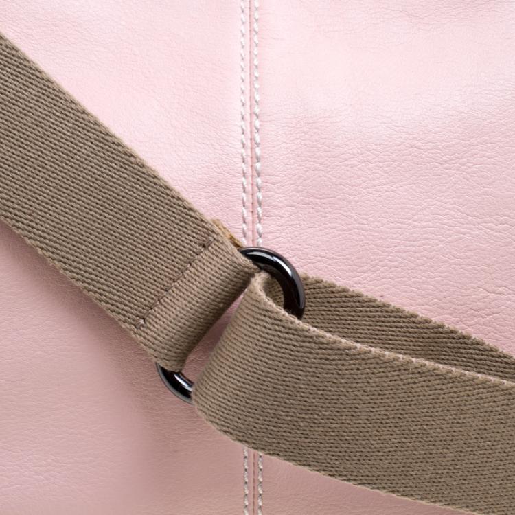 Pre Owned Burberry Blue Label Blush Pink Leather Top Handle Bag
