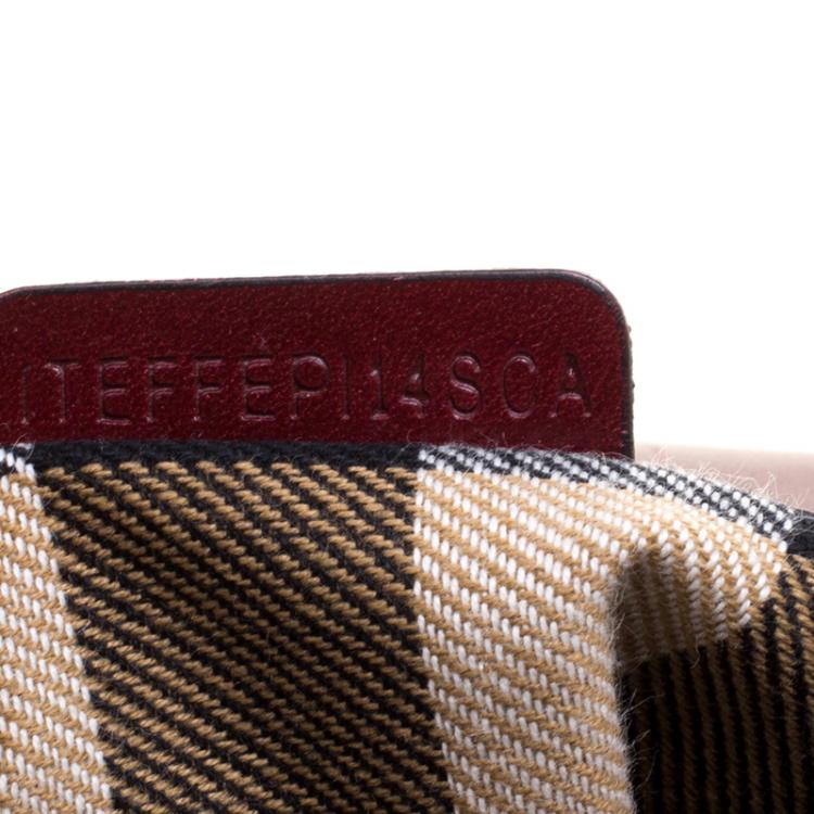 Pre Owned Burberry Burgundy Bridle Leather Belted Bowling Bag