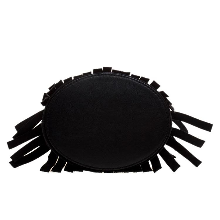 Pre Owned Burberry Black Suede Baby Fringe Bucket Bag