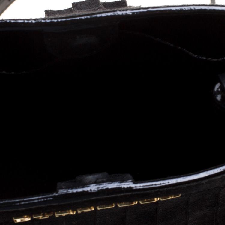 Pre Owned Burberry Black Suede Baby Fringe Bucket Bag