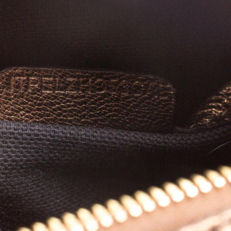 Pre Owned Burberry Bronze Haymarket Canvas and Leather Medium Alchester Bowling Bag