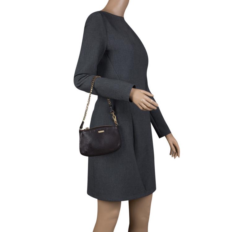 Pre Owned Burberry Black Leather Clara Pochette