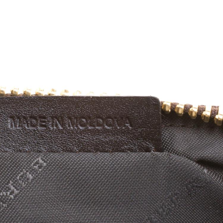 Pre Owned Burberry Beige Haymarket Check Canvas Clara Wristlet