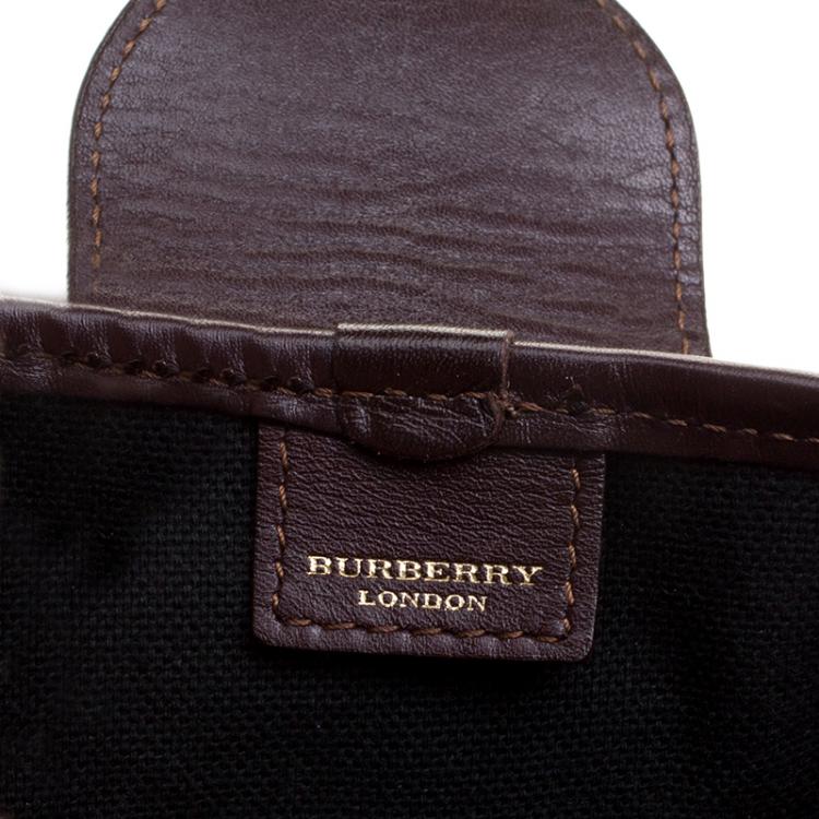 Pre Owned Burberry Beige/Brown Haymarket PVC Satchel
