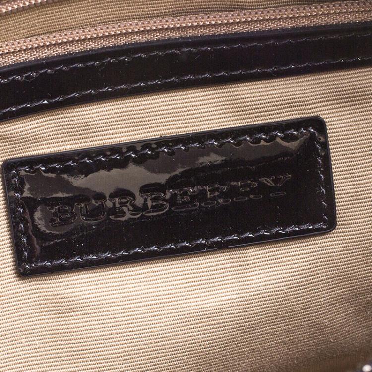 Pre Owned Burberry Black Nova Check PVC Chester Boston Bag