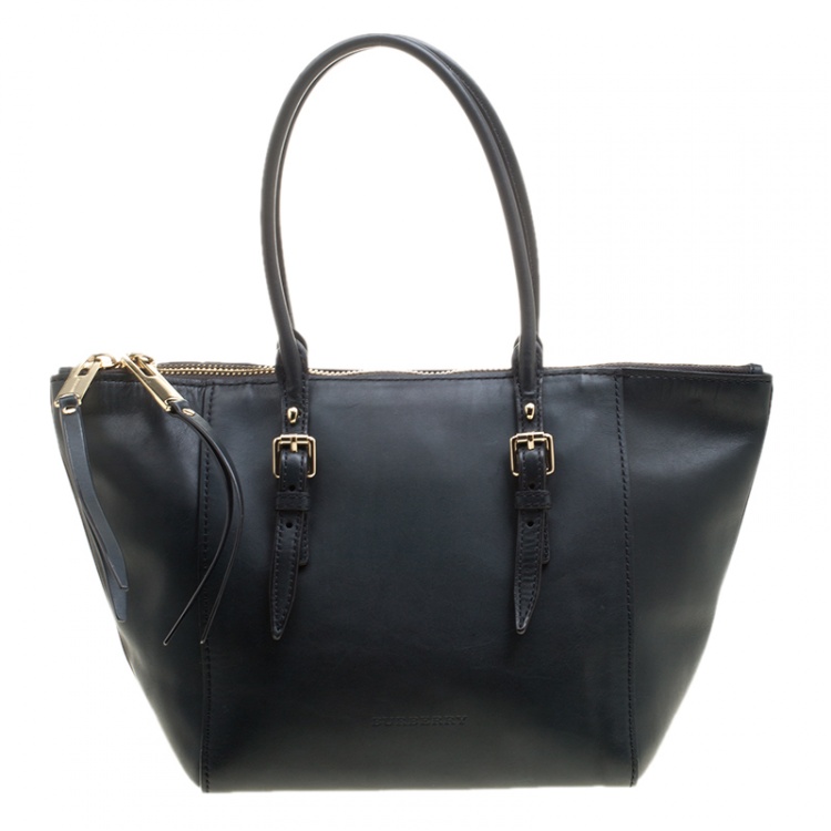 Burberry Black Leather Zip Tote Burberry | The Luxury Closet