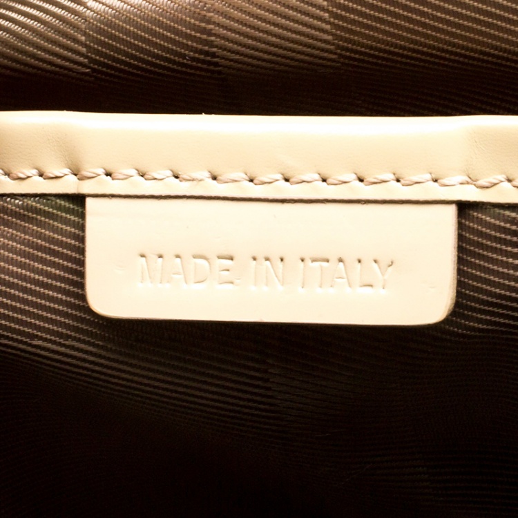 Pre Owned Burberry Beige Quilted Nylon and Leather Manor Satchel 