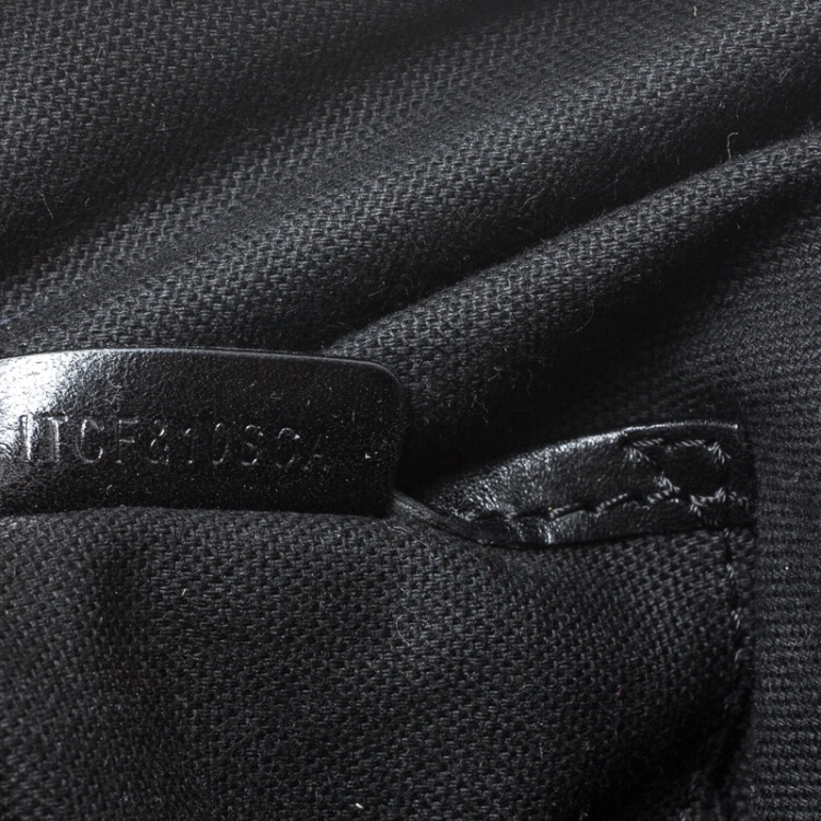Pre Owned Burberry Black House Check Fabric and Leather Orchard Bowling Bag