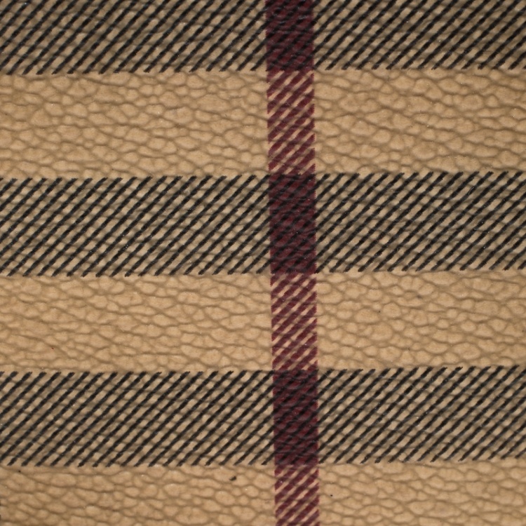 Pre Owned Burberry Red/Beige Haymarket Check Coated Canvas Coin Purse