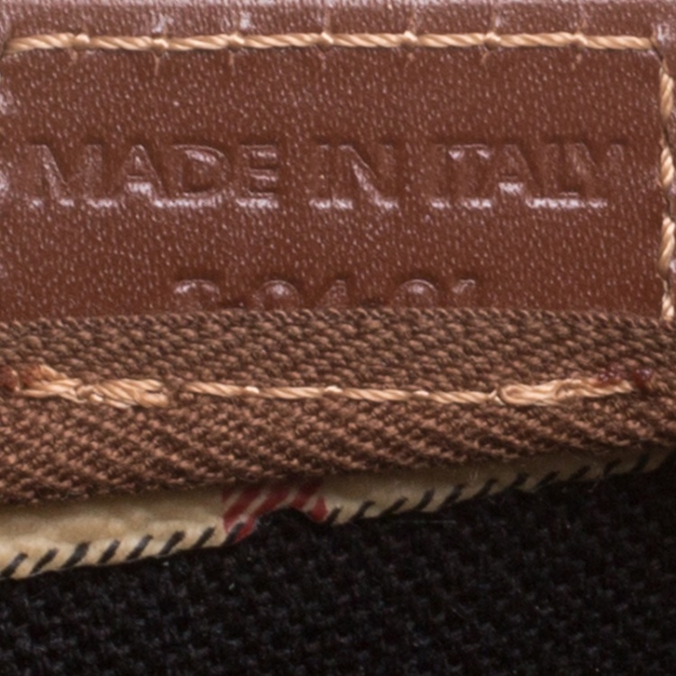 Pre Owned Burberry Brown Haymarket Check PVC Pochette