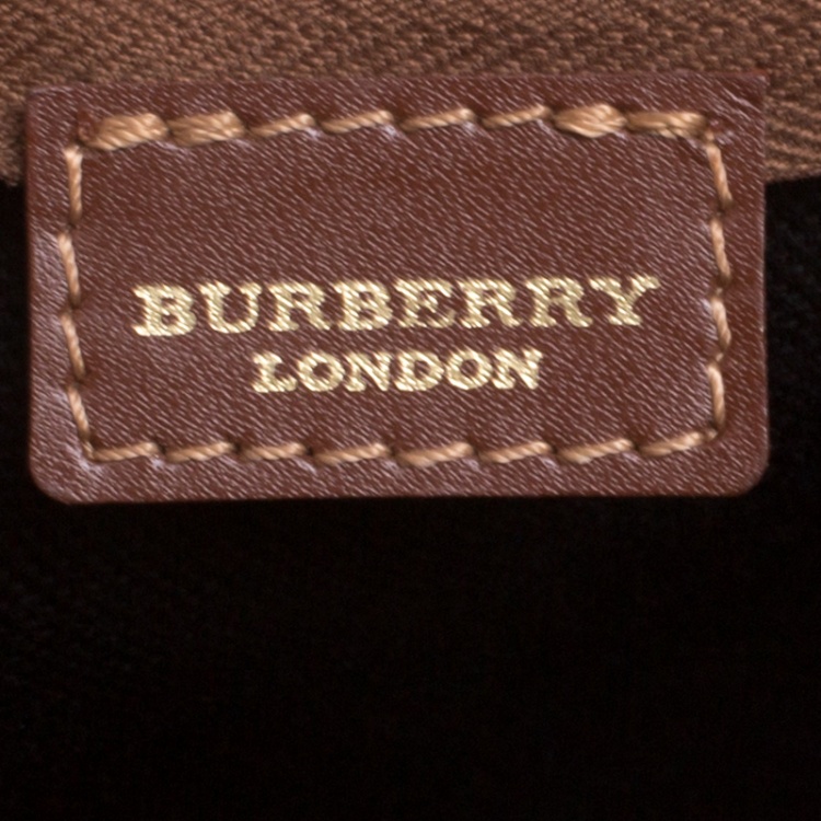 Pre Owned Burberry Brown Haymarket Check PVC Pochette
