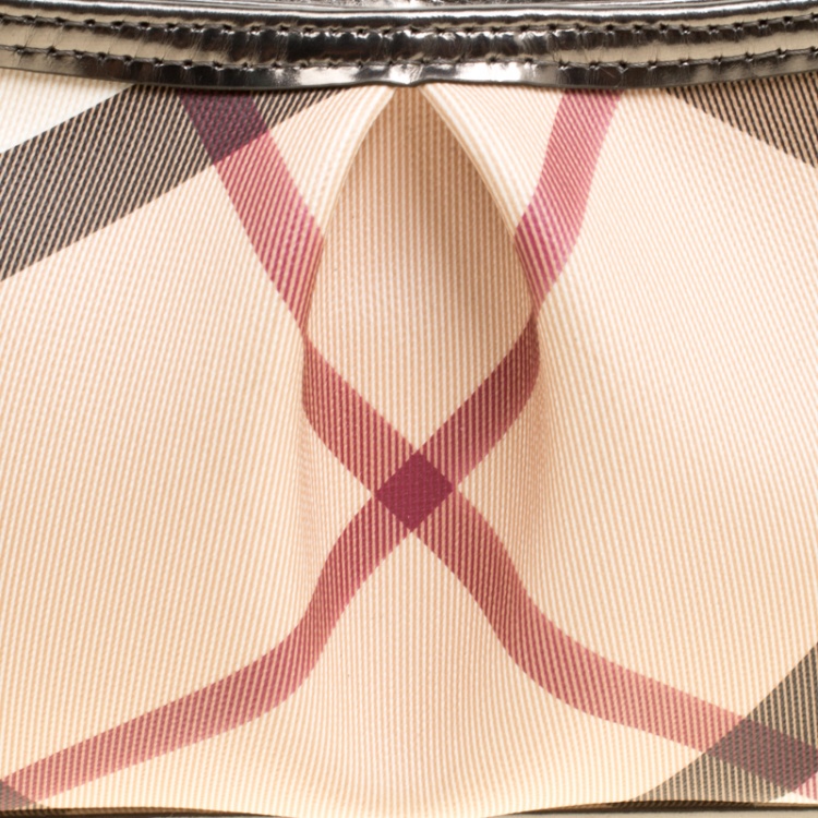 Pre Owned Burberry Beige Super Nova Check PVC Small Aston Clutch