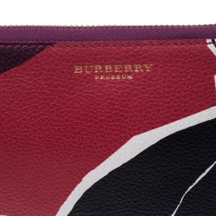 Pre Owned Burberry Multicolor Insect Printed Leather Clutch