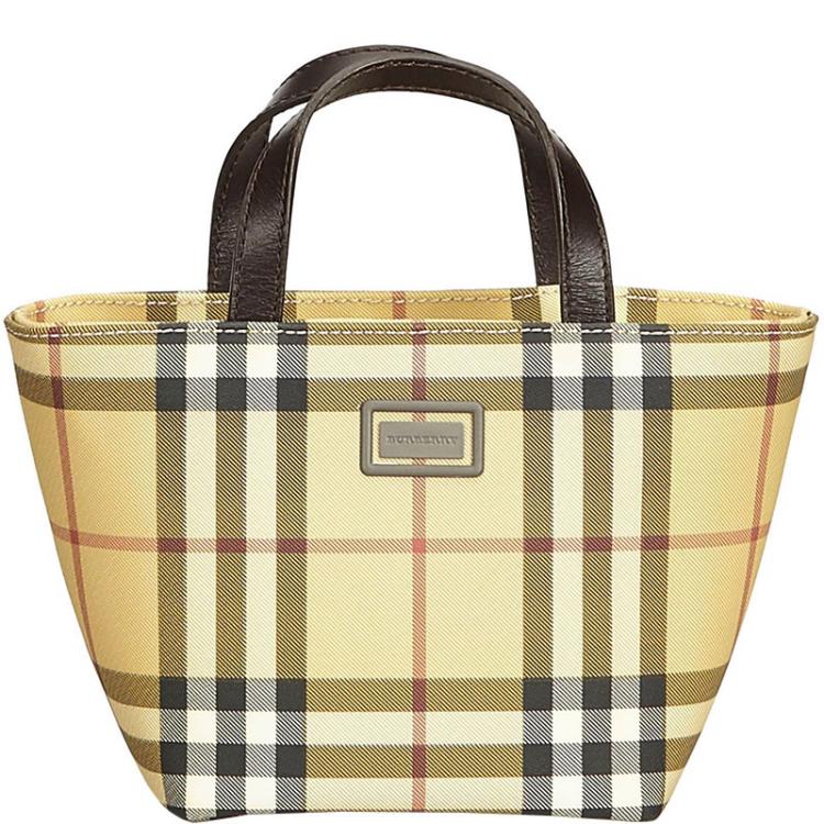 Burberry Beige Brown Plaid PVC Everyday Bag Burberry | TLC