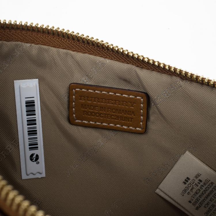 Pre Owned Burberry Calf Leather Rope Webbing Fuller Wristlet