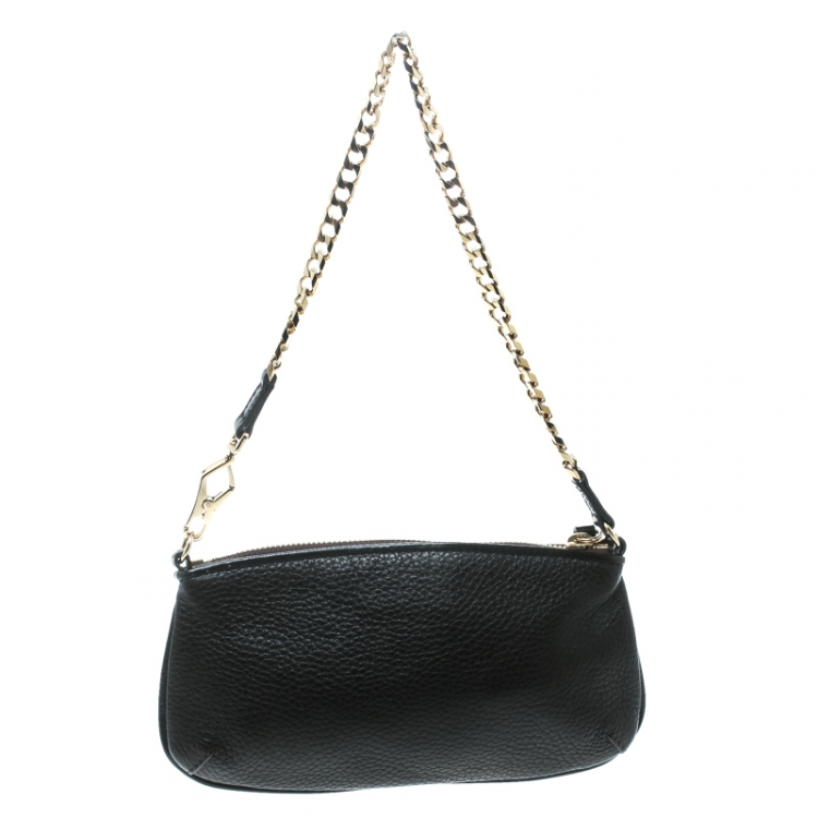 Pre Owned Burberry Black Leather Clara Pochette