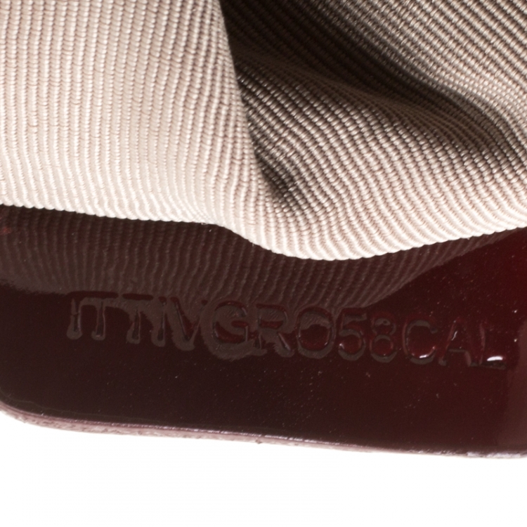 Pre Owned Burberry Burgundy Nova Check PVC Chester Boston Bag