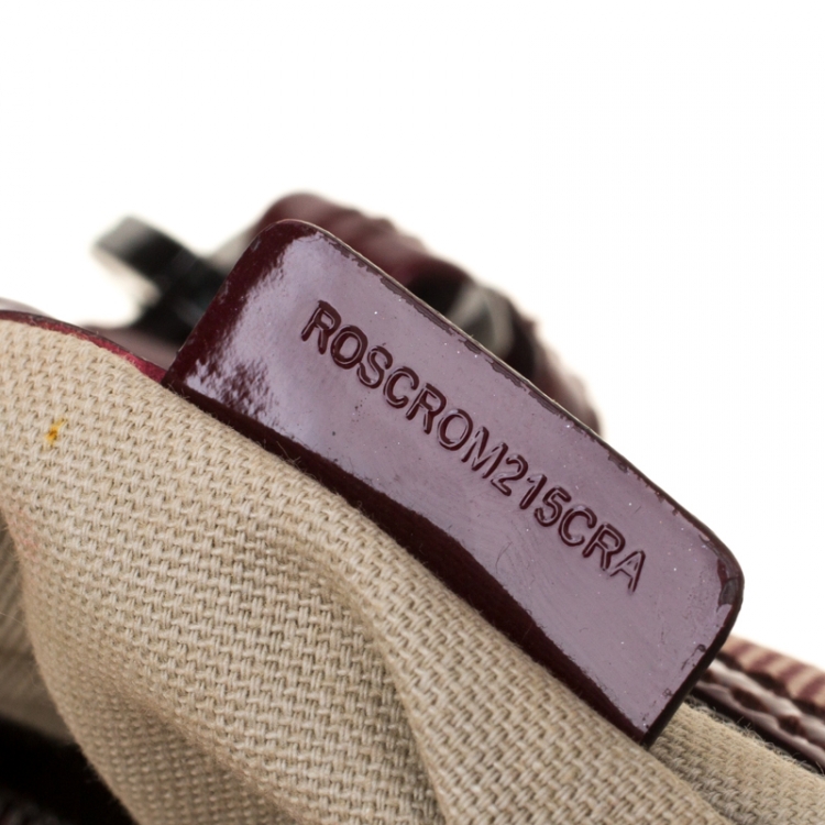 مملوكة مسبقًا Burberry Burgundy House Check PVC & Patent Leather Hearts Boston Bag