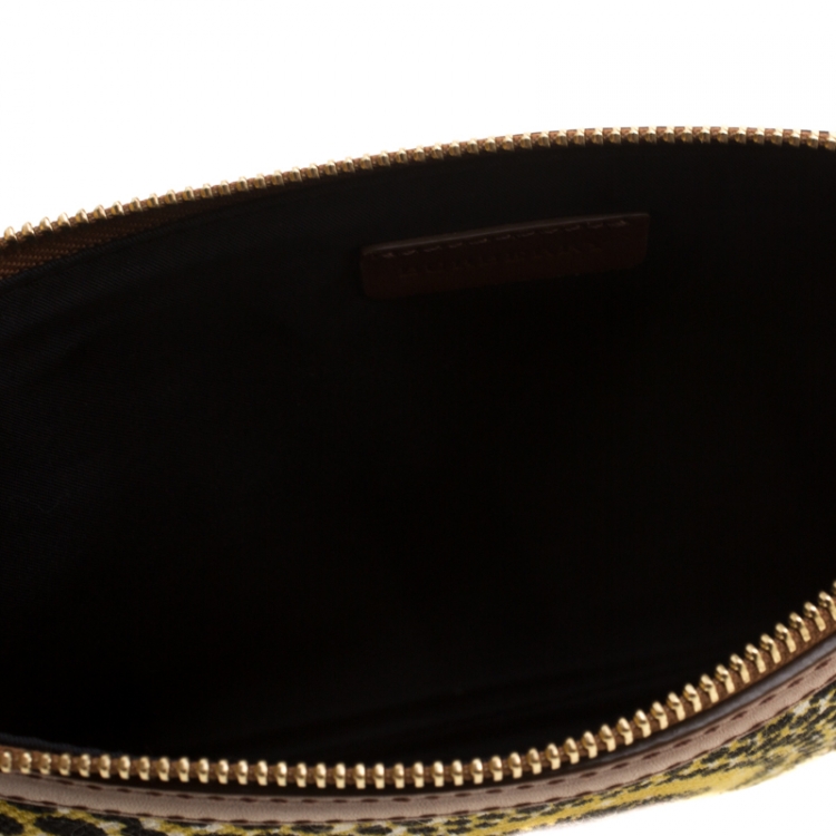 Pre Owned Burberry Multicolor Printed Canvas Clutch 