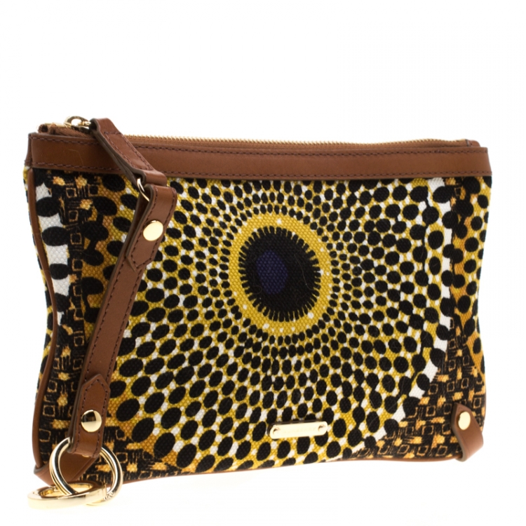 Pre Owned Burberry Multicolor Printed Canvas Clutch 