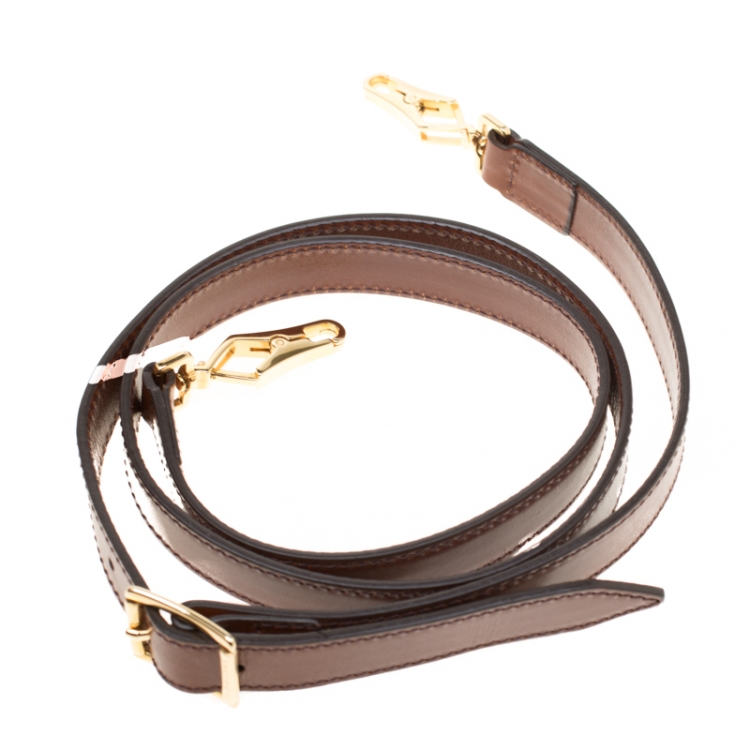 Pre Owned Burberry Brown Bridle Leather Belted Bowler Bag