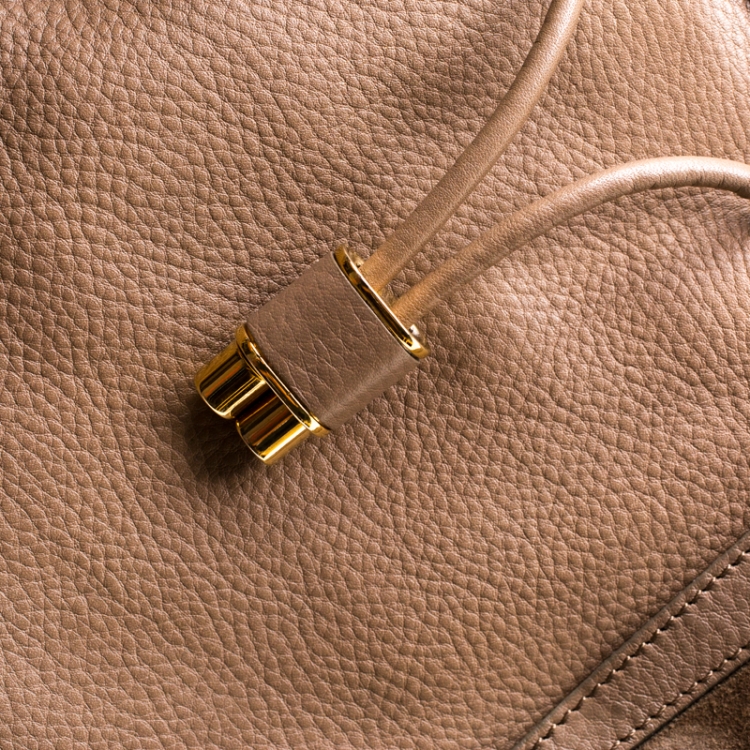 Pre Owned Burberry Brown Leather Medium Earlsburn Top Handle Bag