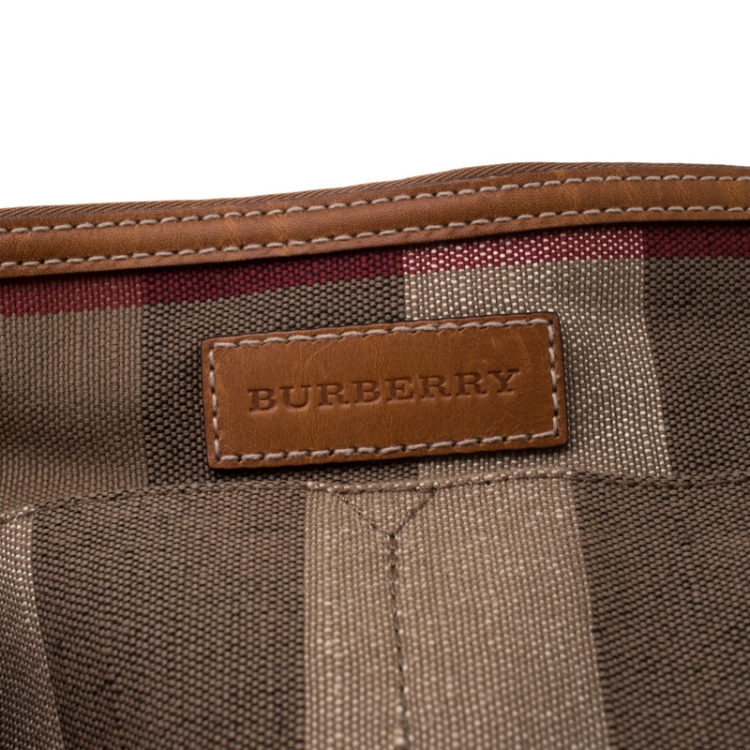 Pre Owned Burberry Multicolor Sussana Check Print Canvas Bucket Bag