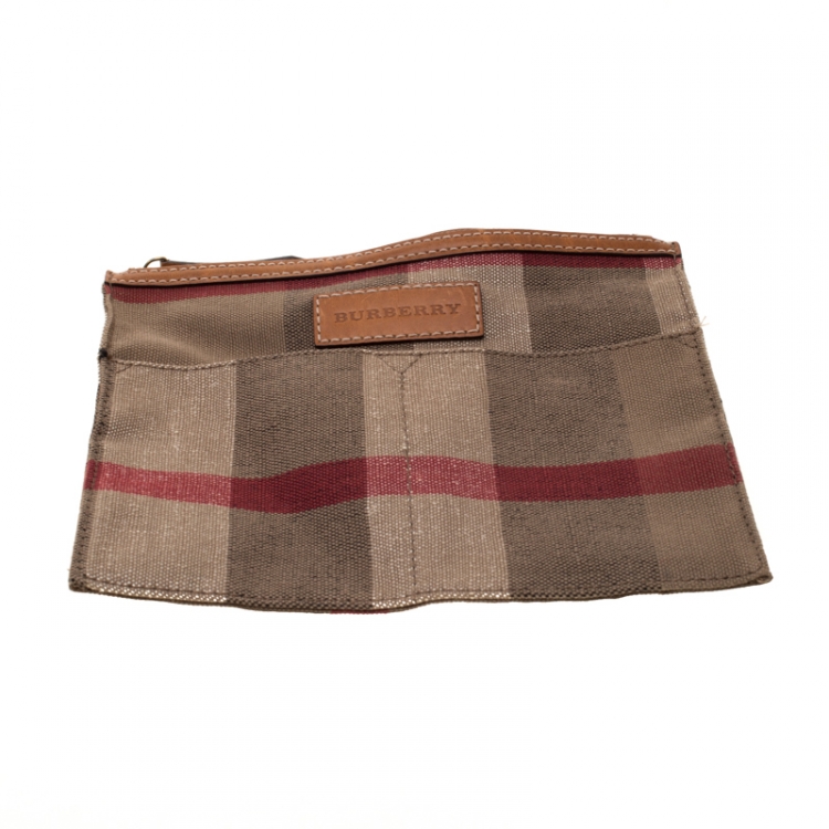 Pre Owned Burberry Multicolor Sussana Check Print Canvas Bucket Bag