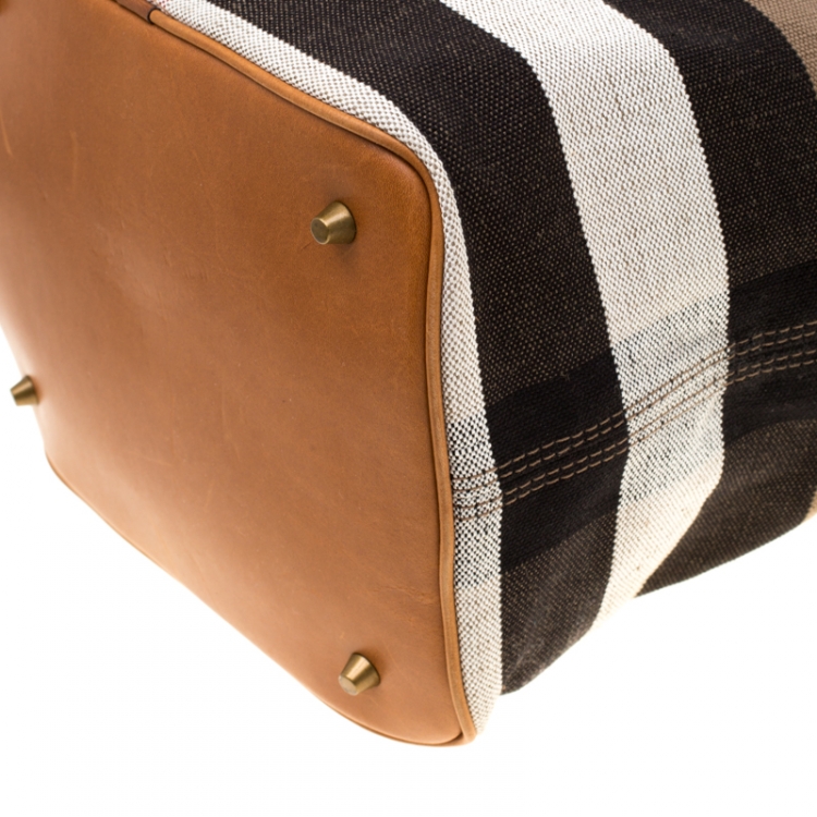 Pre Owned Burberry Multicolor Sussana Check Print Canvas Bucket Bag