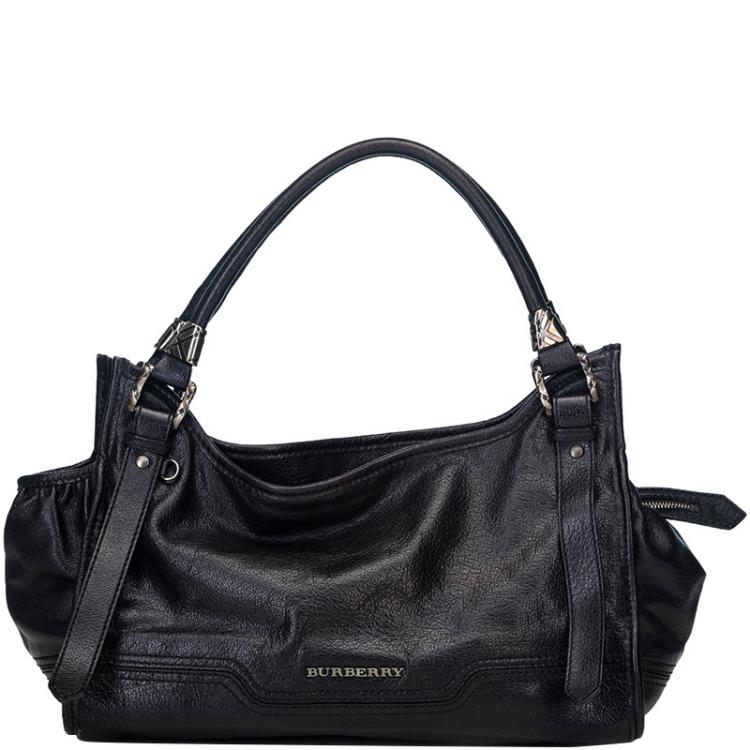 black leather burberry bag