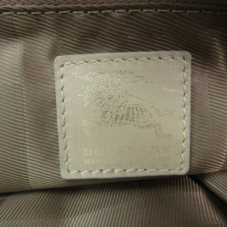 Pre Owned Burberry Beige Quilted Leather Westbury Satchel Bag