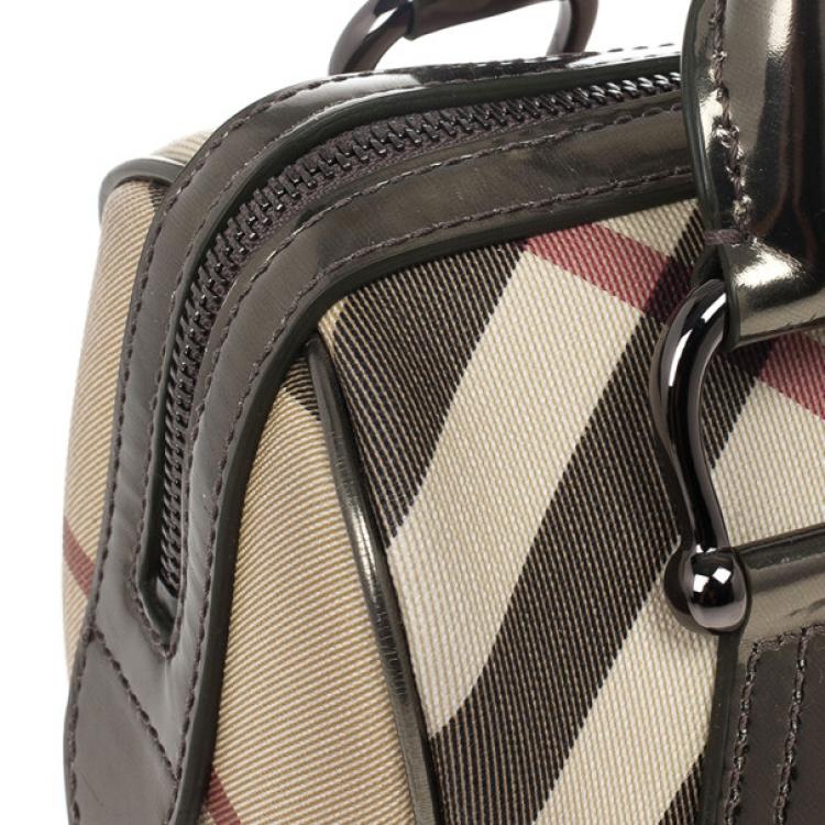 Pre Owned Burberry Small Nova Check Bowling Bag 