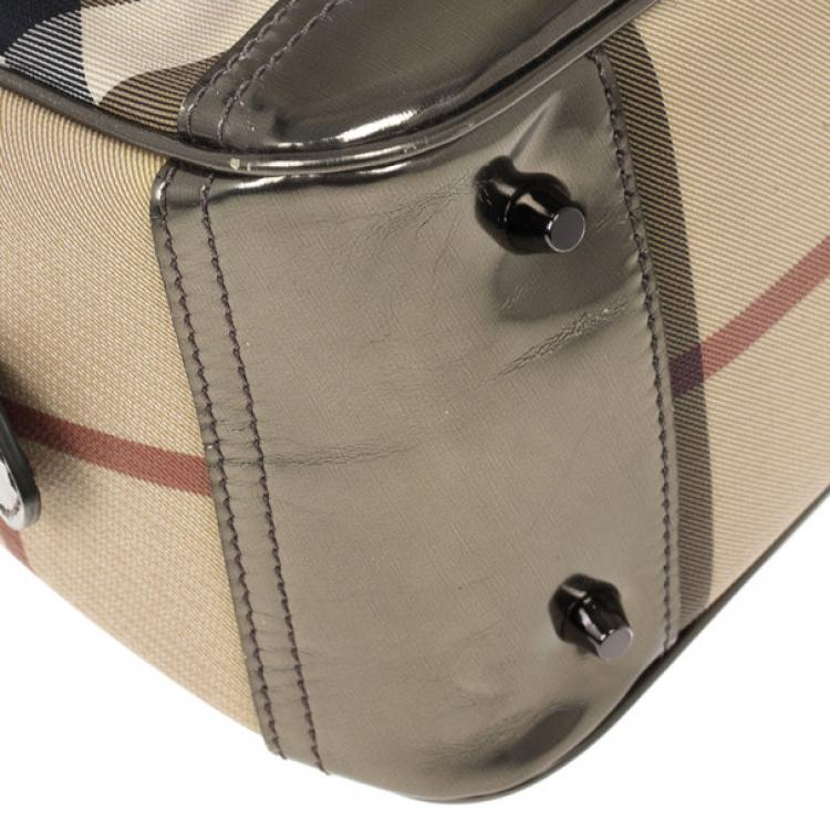 Pre Owned Burberry Small Nova Check Bowling Bag 