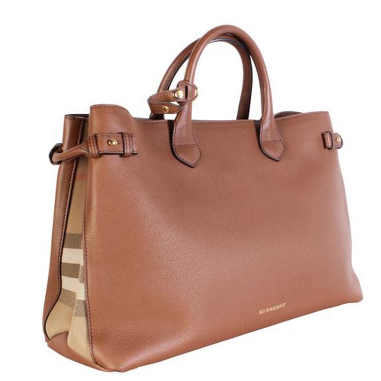 brown leather burberry bag