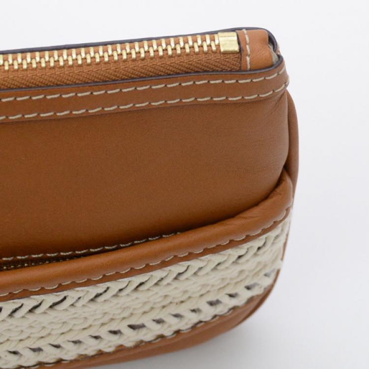 Pre Owned Burberry Calf Leather Rope Webbing Fuller Wristlet