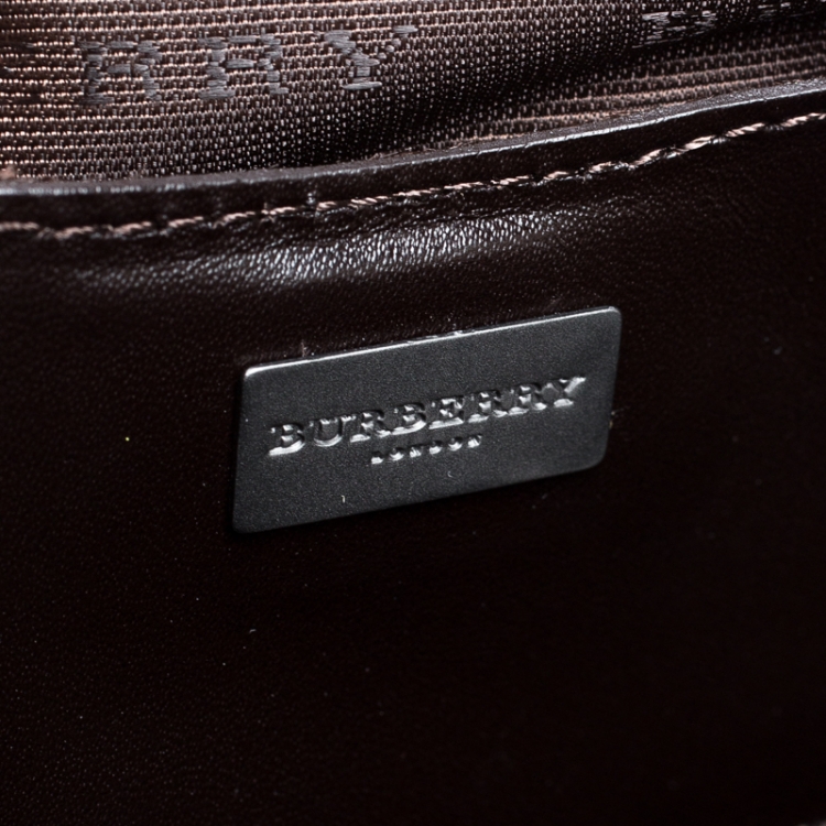 Pre Owned Burberry Beige/Brown House Check PVC Pochette 