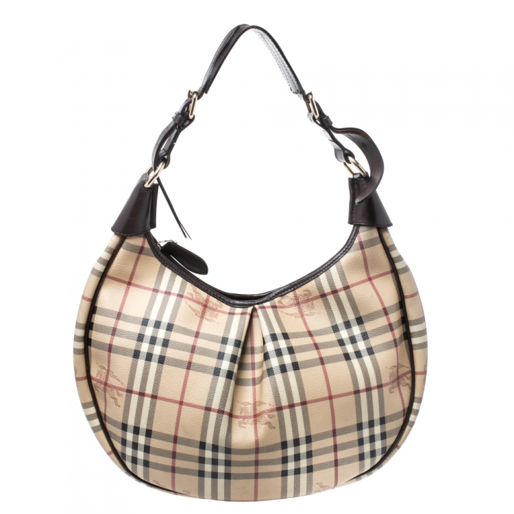 Burberry Brown Haymarket Check Brooklyn Hobo Bag – The Closet